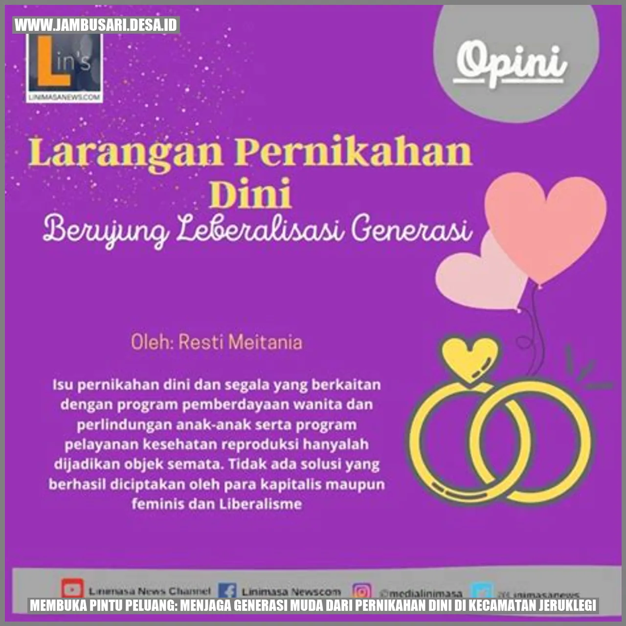 Membuka Pintu Peluang: Menjaga Generasi Muda dari Pernikahan Dini di Kecamatan Jeruklegi