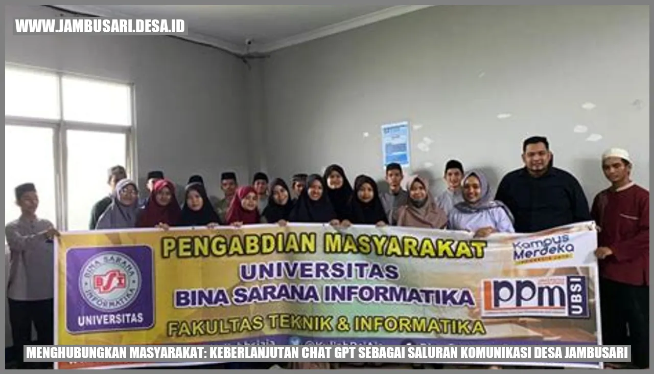 Menghubungkan Masyarakat: Keberlanjutan Chat GPT sebagai Saluran Komunikasi Desa Jambusari